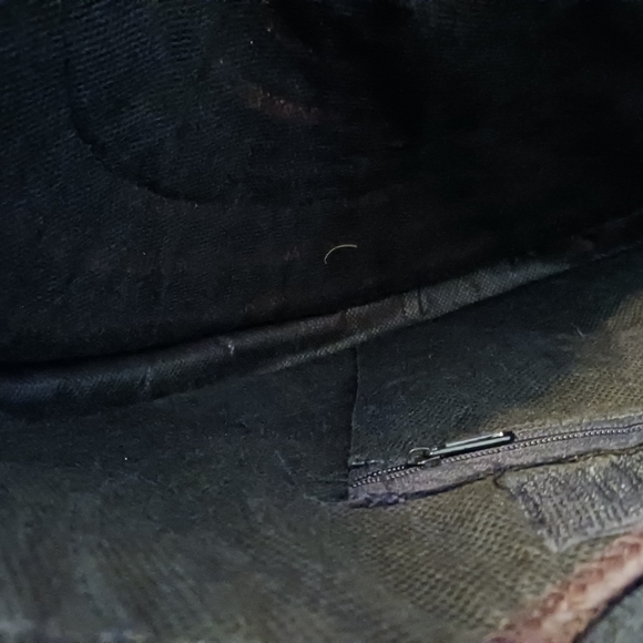 Black & Ecru Raffia Bag with Double Wood Handles - Picture 12 of 13